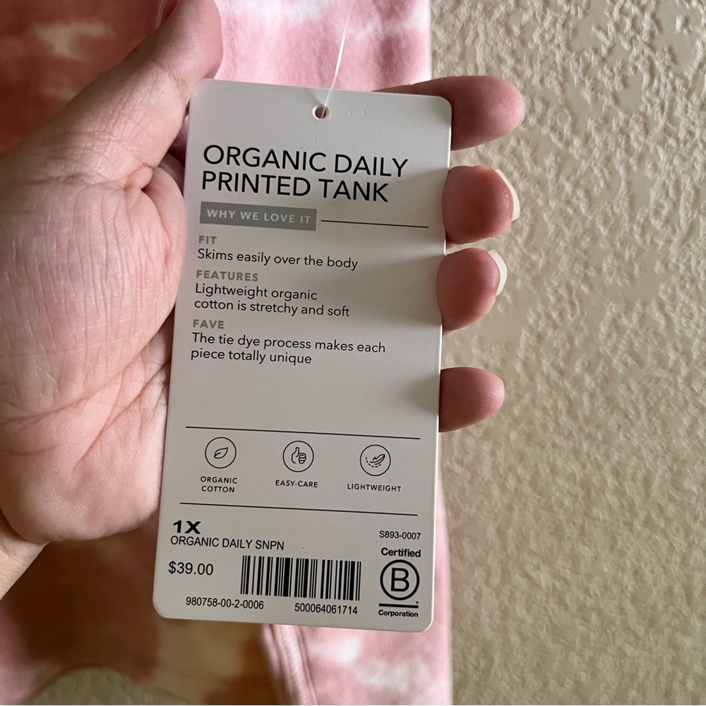 Athleta Organic Daily Tie Dye Printed Tank Size 1X NWT - Picture 7 of 7